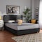 Baxton Studio Netti Dark Grey Upholstered 2-Drawer Queen Size Platform Storage Bed 161-9905 - alternate 5